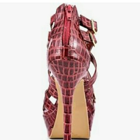 Just Fab by Jessie Red Snake Skin Print Heels 👠 😍 - Picture 2 of 11